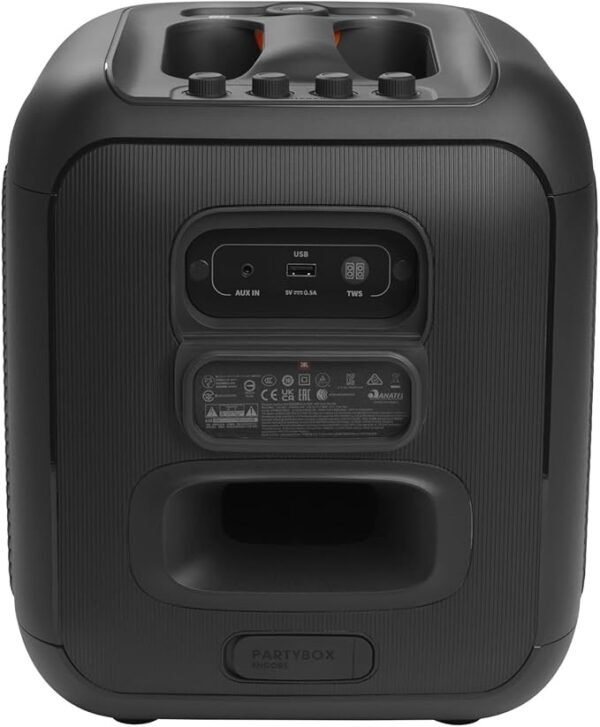 JBL PartyBox Encore 2 Mic - Portable Party Speaker with Two Digital Wireless mics, 100W Powerful Sound, Built-in Dynamic Light Show, and Splash Proof Design - Black - Image 3