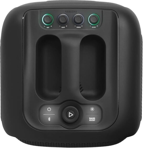 JBL PartyBox Encore 2 Mic - Portable Party Speaker with Two Digital Wireless mics, 100W Powerful Sound, Built-in Dynamic Light Show, and Splash Proof Design - Black - Image 7