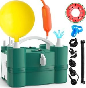 LooLaa Balloon Pump 3-in-1 Triple Inflating Ports Electric Blower Machine for All Latex 260q Foil Mylar Balloons Inflation, Quick-Fill Inflator Deflator for Pool Floats Air Beds Inflatables