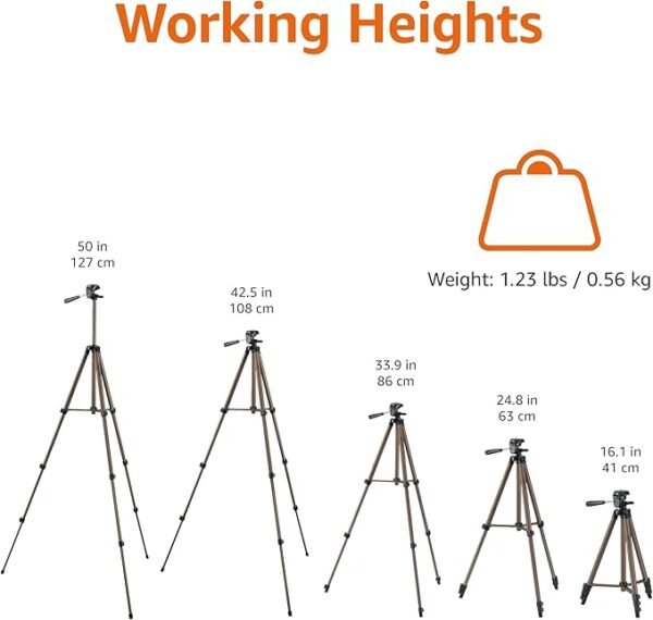 Tripod: Amazon Basics Lightweight Portable Camera Mount Tripod Stand - Image 4