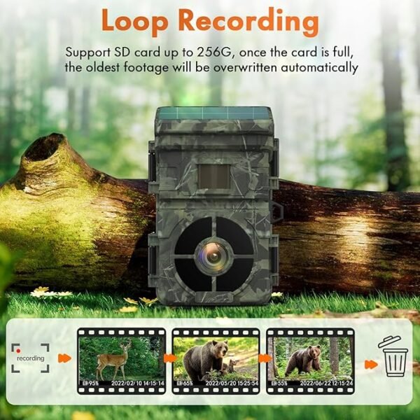 VOOPEAK Trail Camera 2 Pack - 4K 48MP 2500mAh Rechargeable Battery Game Cameras, Advanced Night Vision Ultra-Fast 0.1s Trigger Speed Trail Cam for Wildlife Monitoring - Image 5