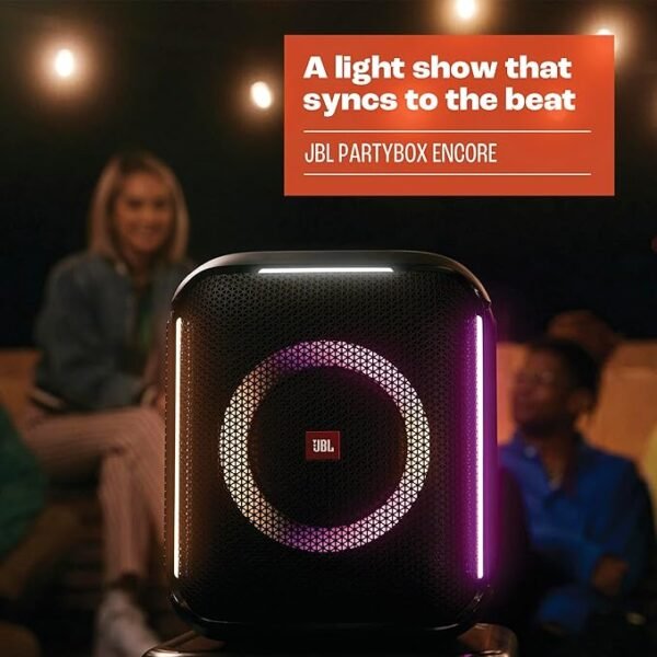 JBL PartyBox Encore 2 Mic - Portable Party Speaker with Two Digital Wireless mics, 100W Powerful Sound, Built-in Dynamic Light Show, and Splash Proof Design - Black - Image 6