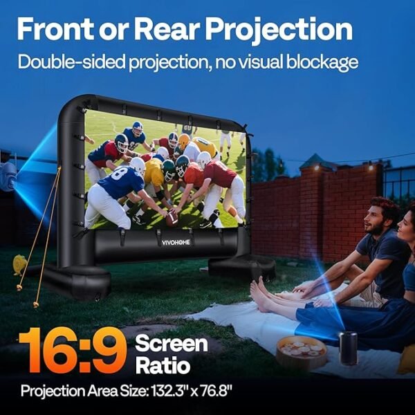 VIVOHOME 17 FT Inflatable Projector Screen for Outside, Blow Up Movie Screen Outdoor Use, Mega Large TV Screen with Carry Bag for Backyard - Image 4