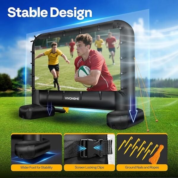 VIVOHOME 17 FT Inflatable Projector Screen for Outside, Blow Up Movie Screen Outdoor Use, Mega Large TV Screen with Carry Bag for Backyard - Image 5