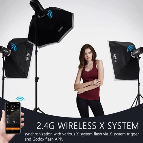 Godox MS300V Studio Strobe Light Kit for Photography, 600W Flash Softbox Lighting with 2.4G X System APP Controlled Monolights, Flash Trigger, Softbox, Light Stands, Reflector Storage Bag, Umbrella - Image 8