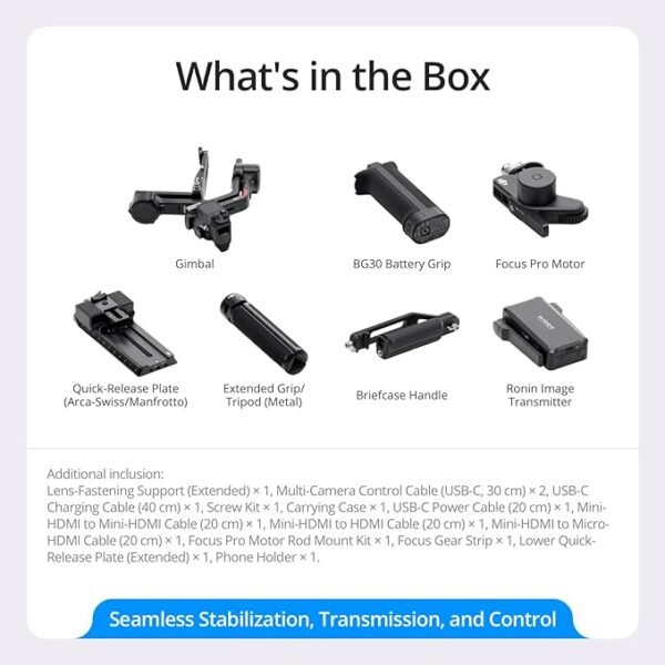 DJI RS 4 Pro Combo, 3-Axis Gimbal Stabilizer for Cameras for DSLR & Cinema Camera Stabilizer Canon/Sony/Panasonic/Nikon/Fujifilm, Native Vertical Shooting, 4.5kg/10lbs Payload, Camera Gimbal - Image 6
