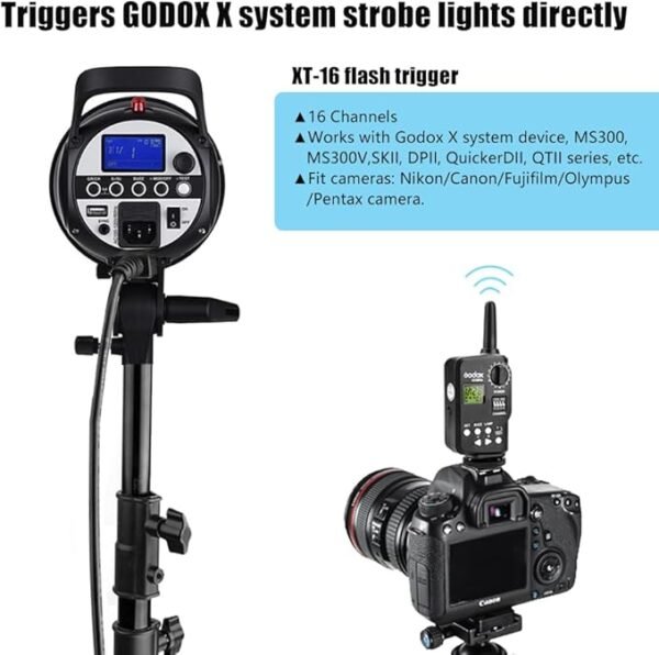 Godox MS300V Studio Strobe Light Kit for Photography, 600W Flash Softbox Lighting with 2.4G X System APP Controlled Monolights, Flash Trigger, Softbox, Light Stands, Reflector Storage Bag, Umbrella - Image 6