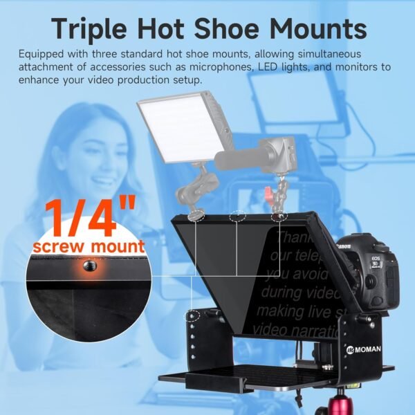 Moman Teleprompter, MT12 Metal Prompter Kit 12 inch - Image 4