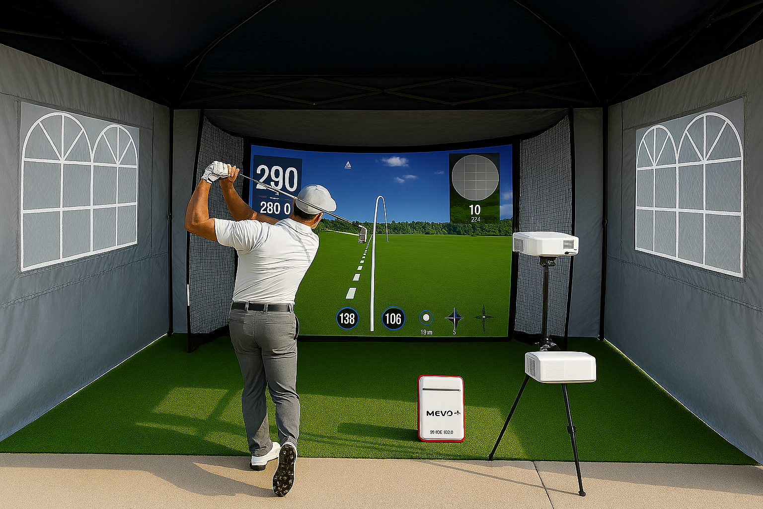 Flightscope mevo+ Full Golf Simulator Package